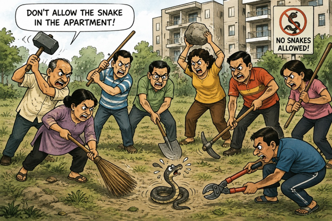 Snakes are not allowed in&nbsp;apartments!